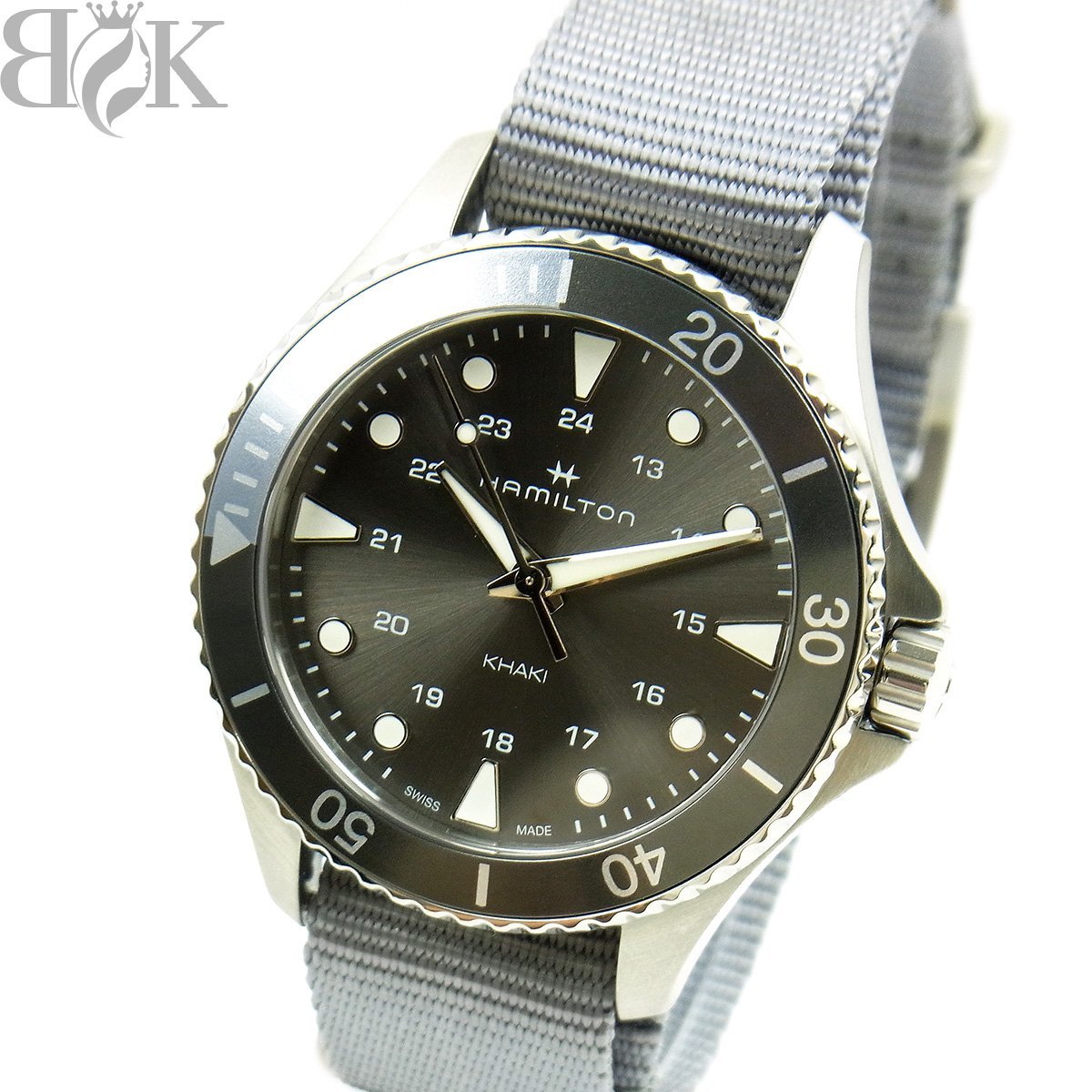 豪華ラッピング無料 グレー系文字盤 クォーツ 腕時計 メンズ H822110