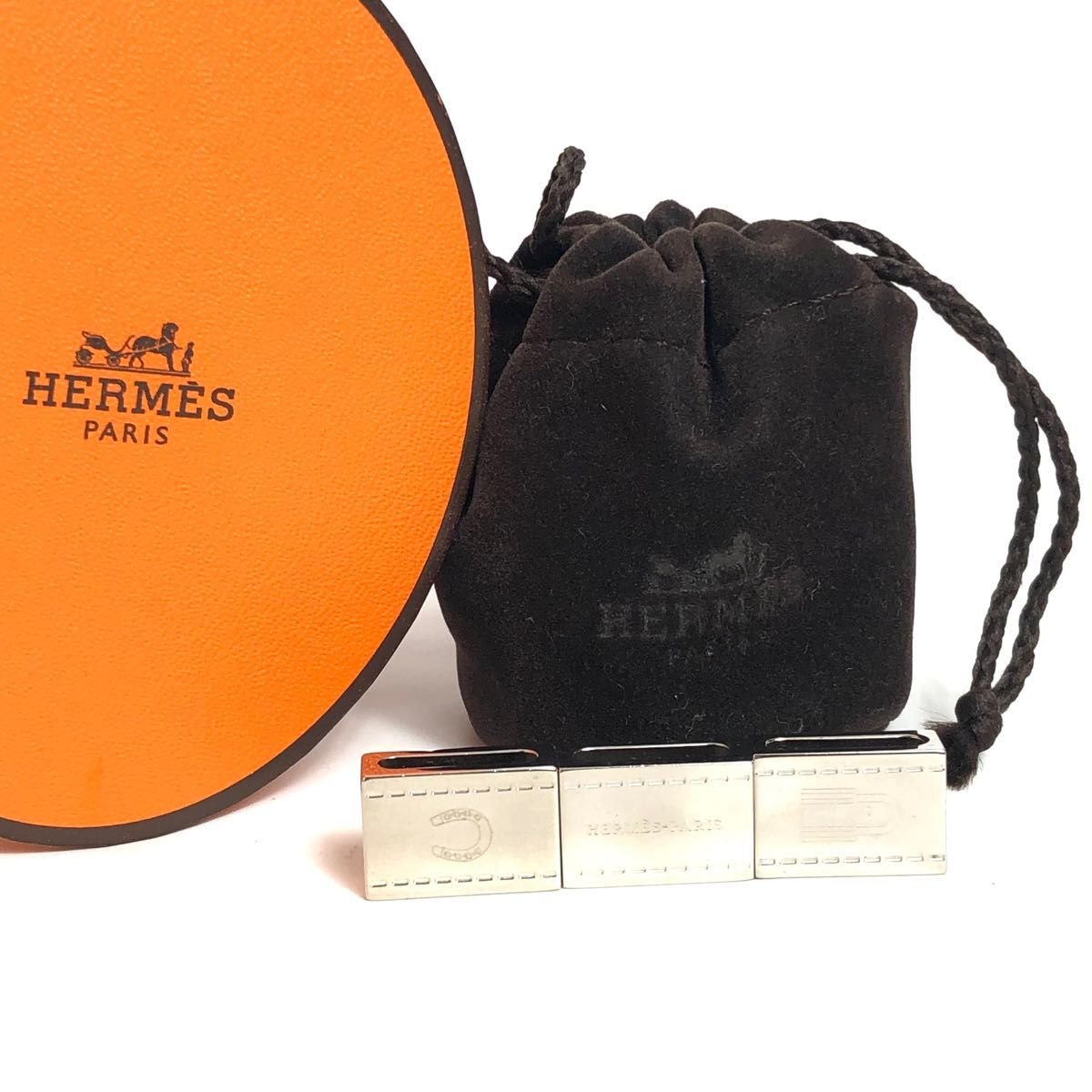 HERMES エルメス スカーフリング 3個セット ツイリー用 シルバーカラー