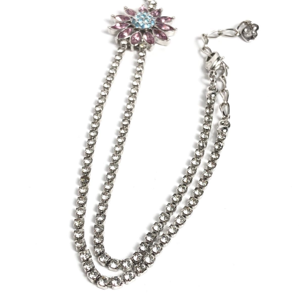 【極美品】SWAROVSKI スワロフスキー ネックレス フラワー ビジュー 花