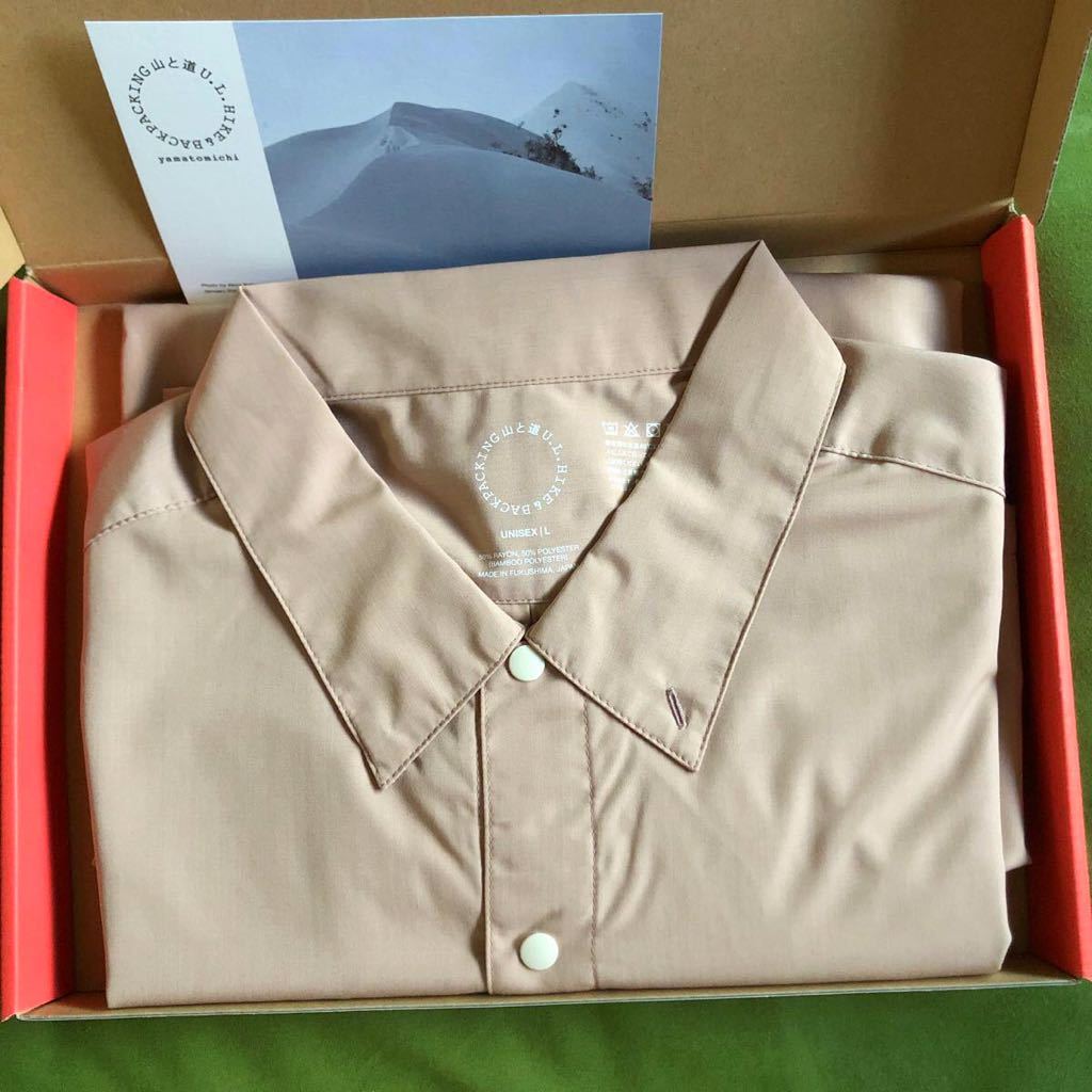 『1年保証』 Lサイズ　山と道　バンブーシャツ　バニラクリーム　Bamboo Shirt 長袖シャツ