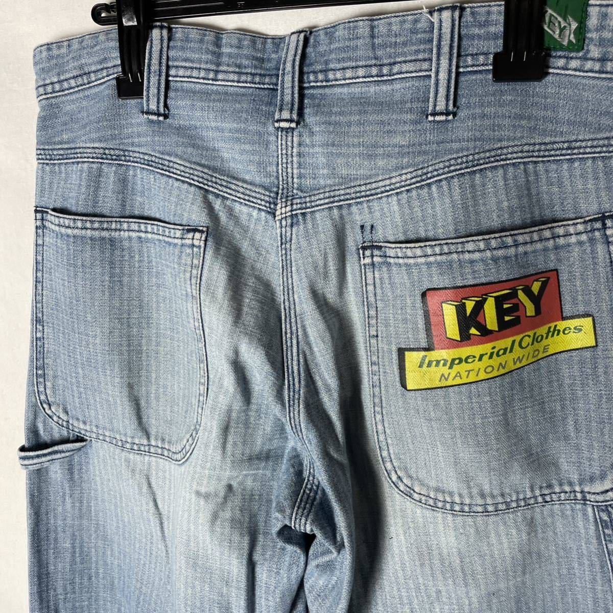 KEY デニムペインターパンツ　古着　Mサイズ　ライトブルー　ヴィンテージ WORK WEAR_画像2