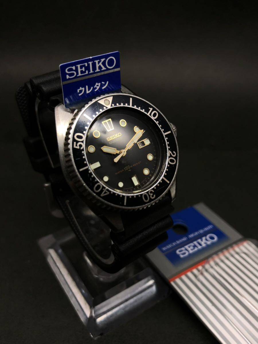 日本未入荷 希少◇セイコー【ダイバーウォッチ150M】両回転ベゼル(動作