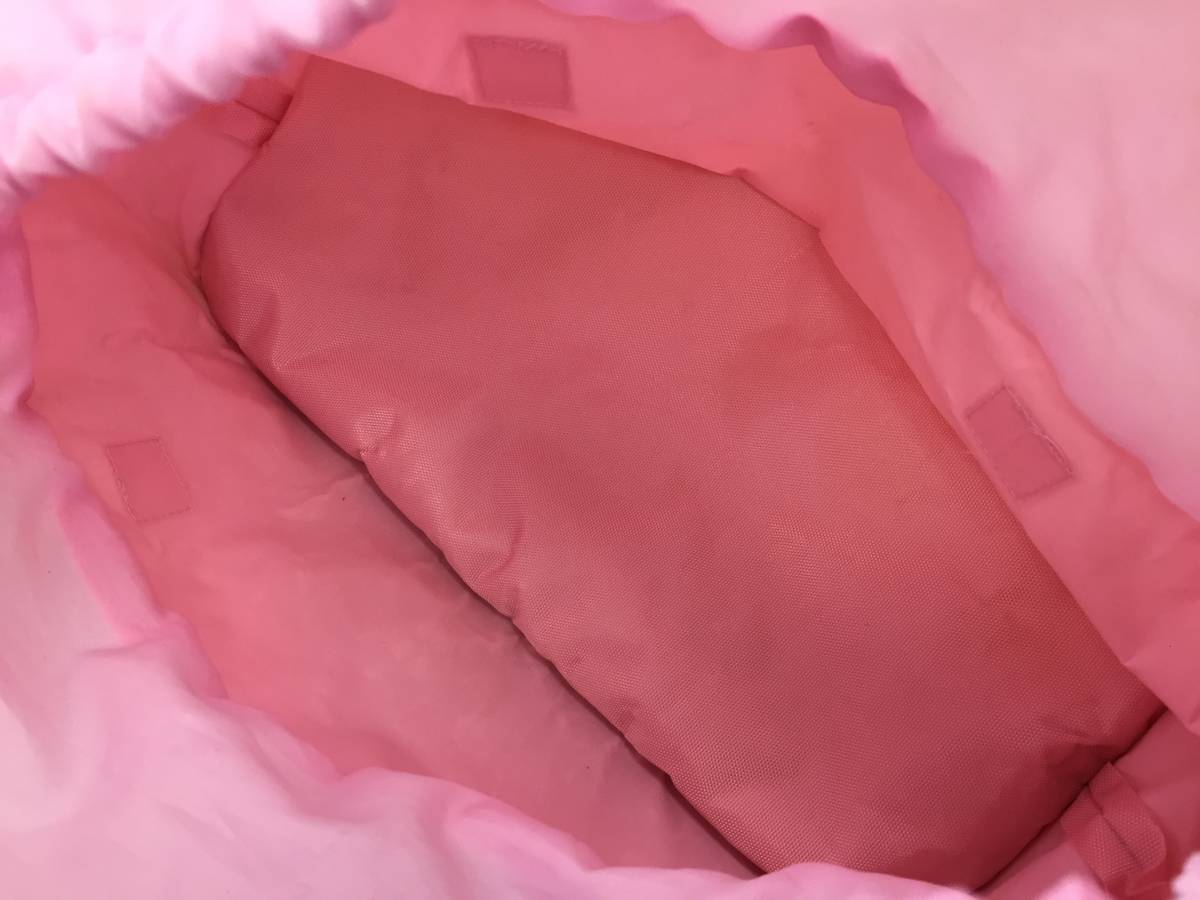 [バッグ] ハローキティ：hellokitty サンリオ スマイルズ：Sanrio smiles 手提げバッグ ピンク 上部が巾着タイプ 汚れあり ピンク 1998年_画像8
