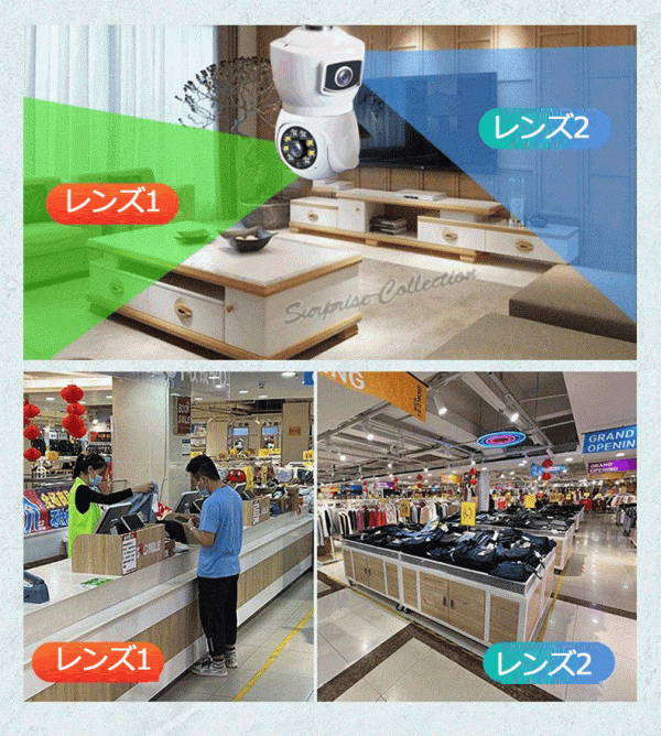 デュアルレンズ 200萬畫素 防犯カメラ LED電球型 Wifiカメラ ベビー?ペット?防犯監(jiān)視カメラ 360度視野 人體検知 V380 e9★