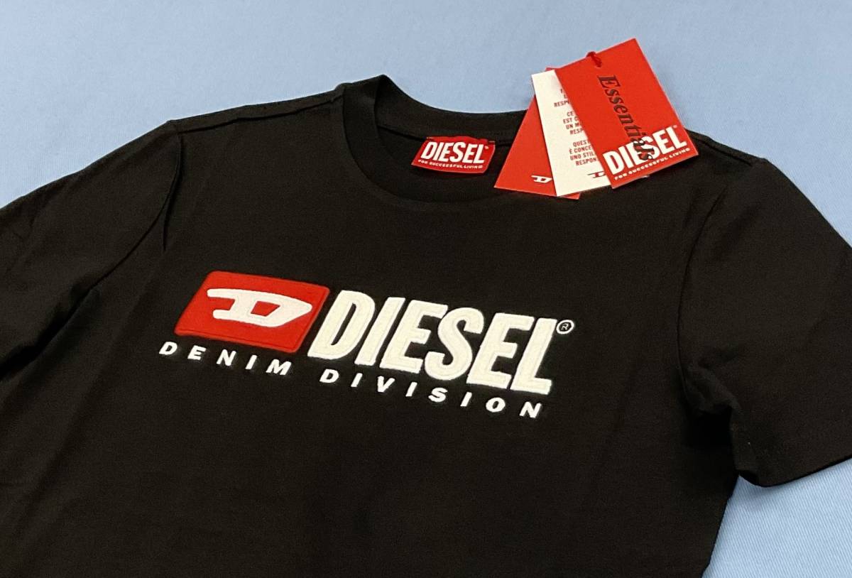 ディーゼル　レディース　Tシャツ 20A23　Sサイズ　ブラック　新品 タグ付　ギフトにも　DIESEL　T-REG-DIV　A05033 0GRAI　リバイバル_フェルト素材と刺繍のコンビネーション