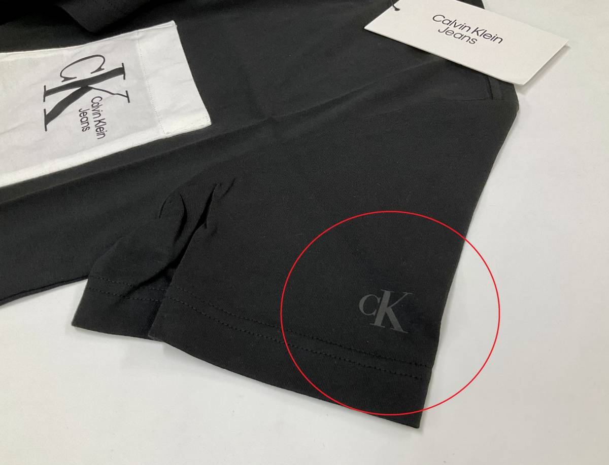 カルバン クライン ジーンズ　ロゴ Tシャツ 01B22　Mサイズ　ブラック　新品 タグ付　Calvin Klein Jeans　J30J320192_袖部分にも同系色でロゴを