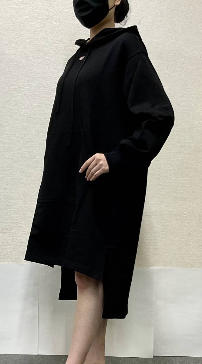 ディーゼル　スウェット ワンピース 2123　XSサイズ　ブラック　新品 タグ付　DIESEL　A05707 0GEAD 9XX　Dロゴ　パーカー　 ドレス