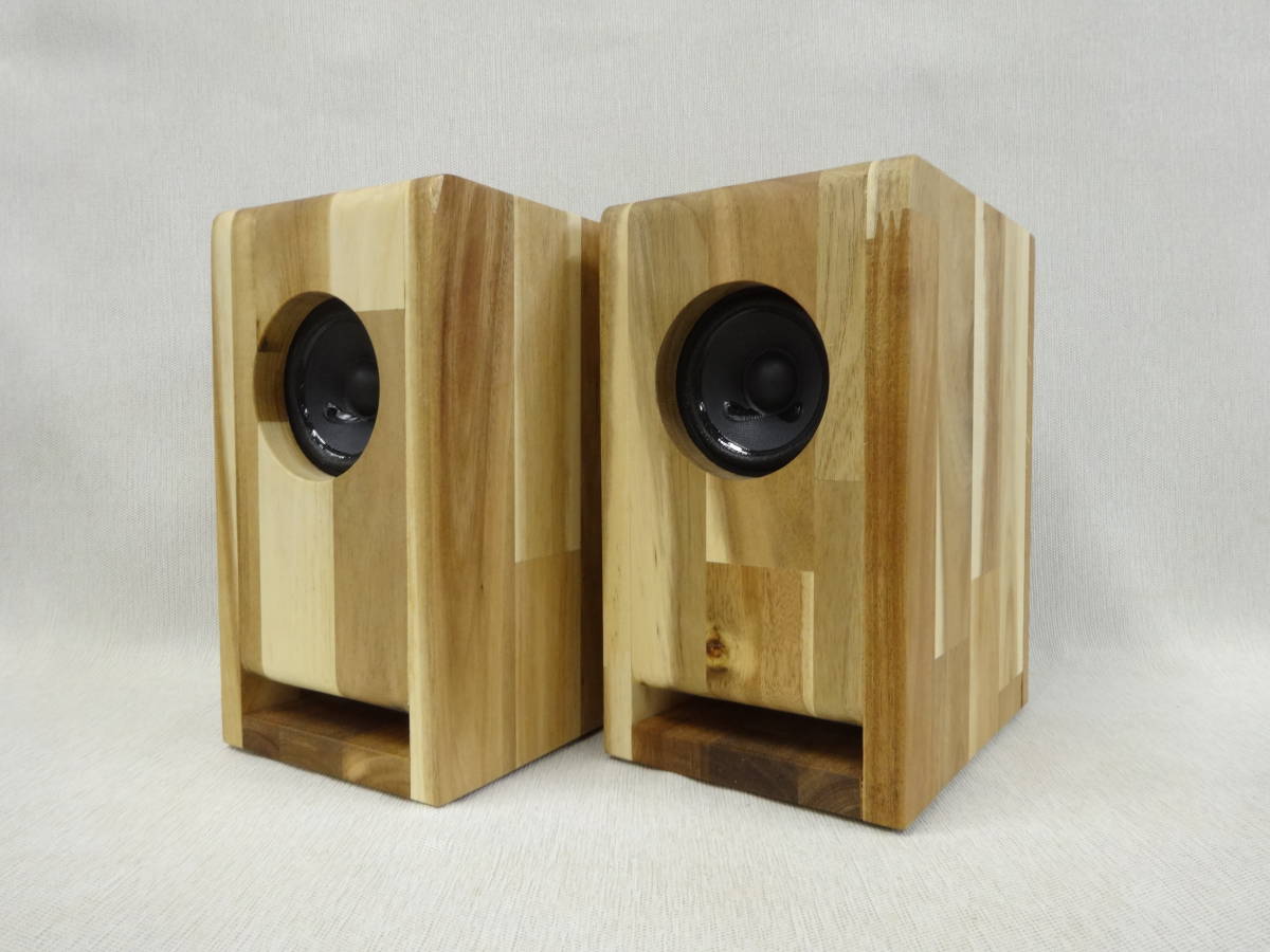 ATS8-T20★Hand Made Speaker / アカシア集成材t15mm Tスリット・バスレフエンクロージャー ＆ 東京コーン 3in FRユニットの画像2