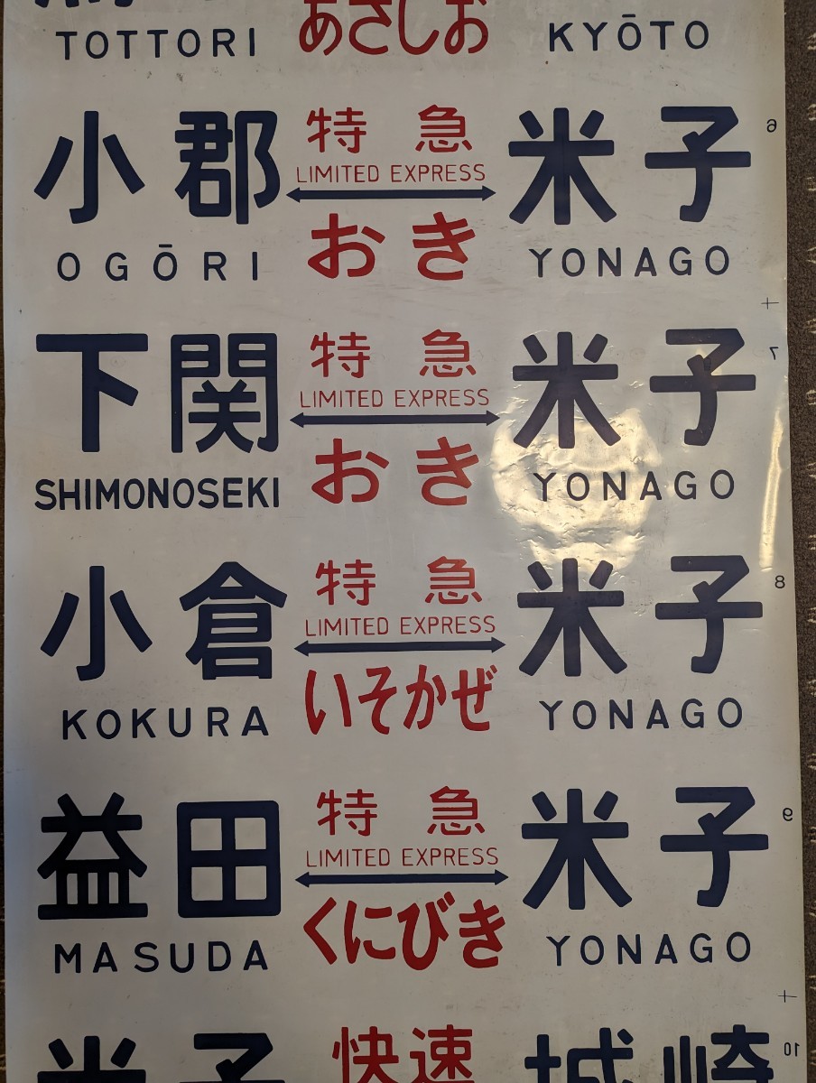 レア！ 方向幕 キハ181系 国鉄 JR西日本 特急 はまかぜ あさしお おき いそかぜ くにびき 試運転・回送同一幕 1本物_画像2