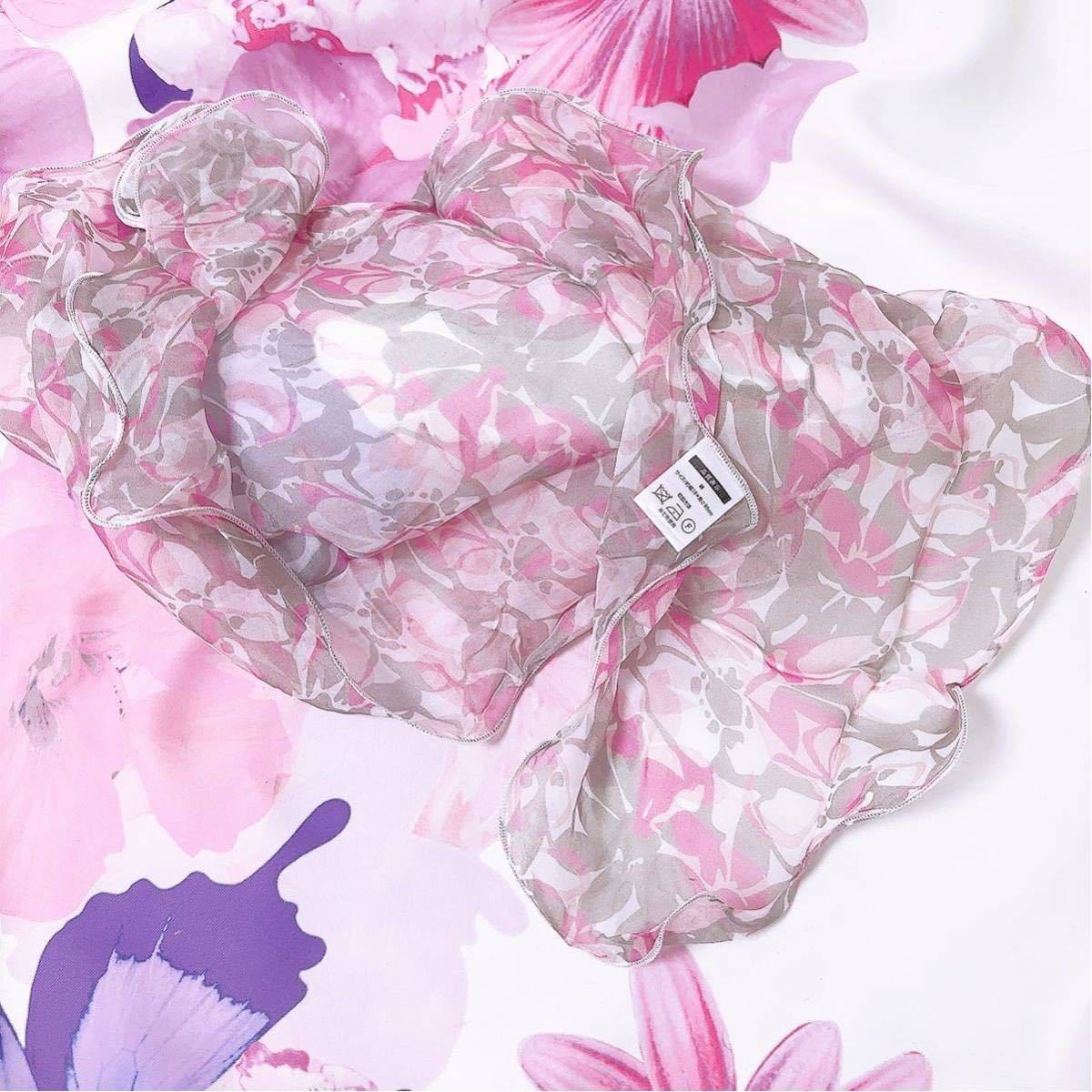 399 adjustment goods floral print scarf pink color 