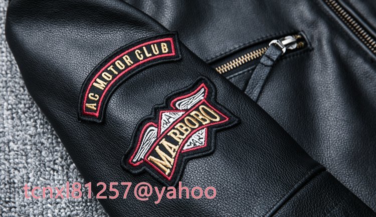 欧米メンズバイカーレザーレザージャケット牛革メンズスタンドカラーバイク服ジャケットジャケット_画像8