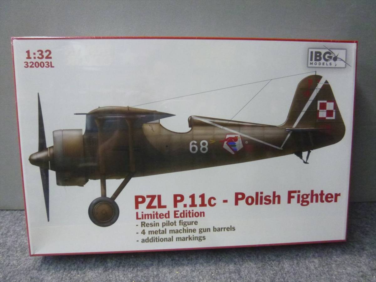 IBGモデル　1/32　No.PB32003L　ポ・PZL P.11c　ガル翼戦闘機　リミテッドエディション　委託品