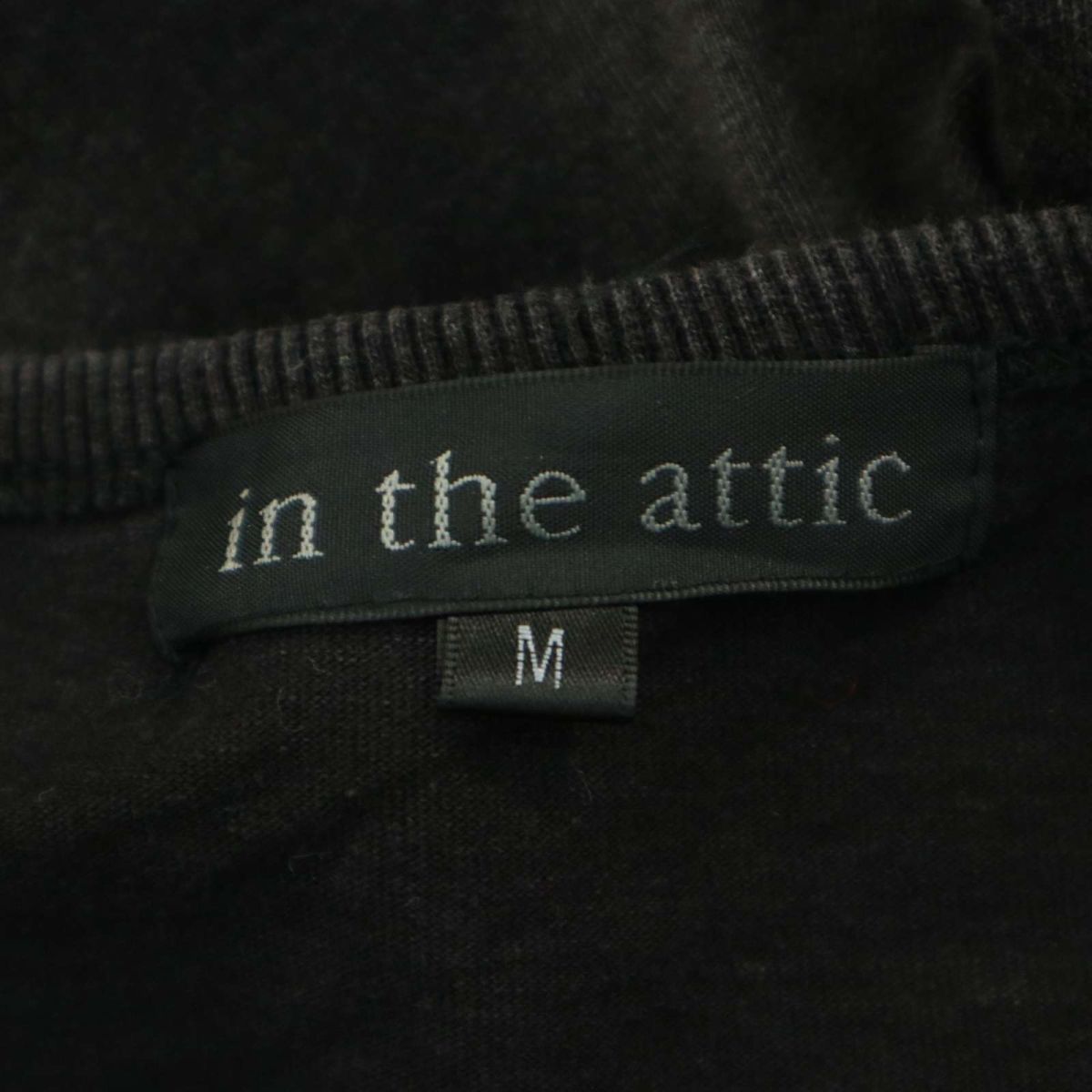 in the attic インジアティック 通年 ムラ加工★ 刺繍 長袖 Vネック カットソー ロンTシャツ Sz.M　メンズ　A3T10160_9#F_画像7