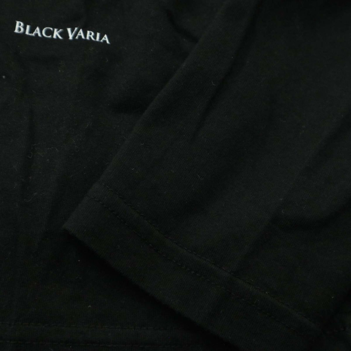 BLACK VARIA ブラックバリア 通年 スカル フラワー★ 長袖 カットソー ロンTシャツ Sz.M　メンズ 黒 日本製　A3T10246_9#F_画像3