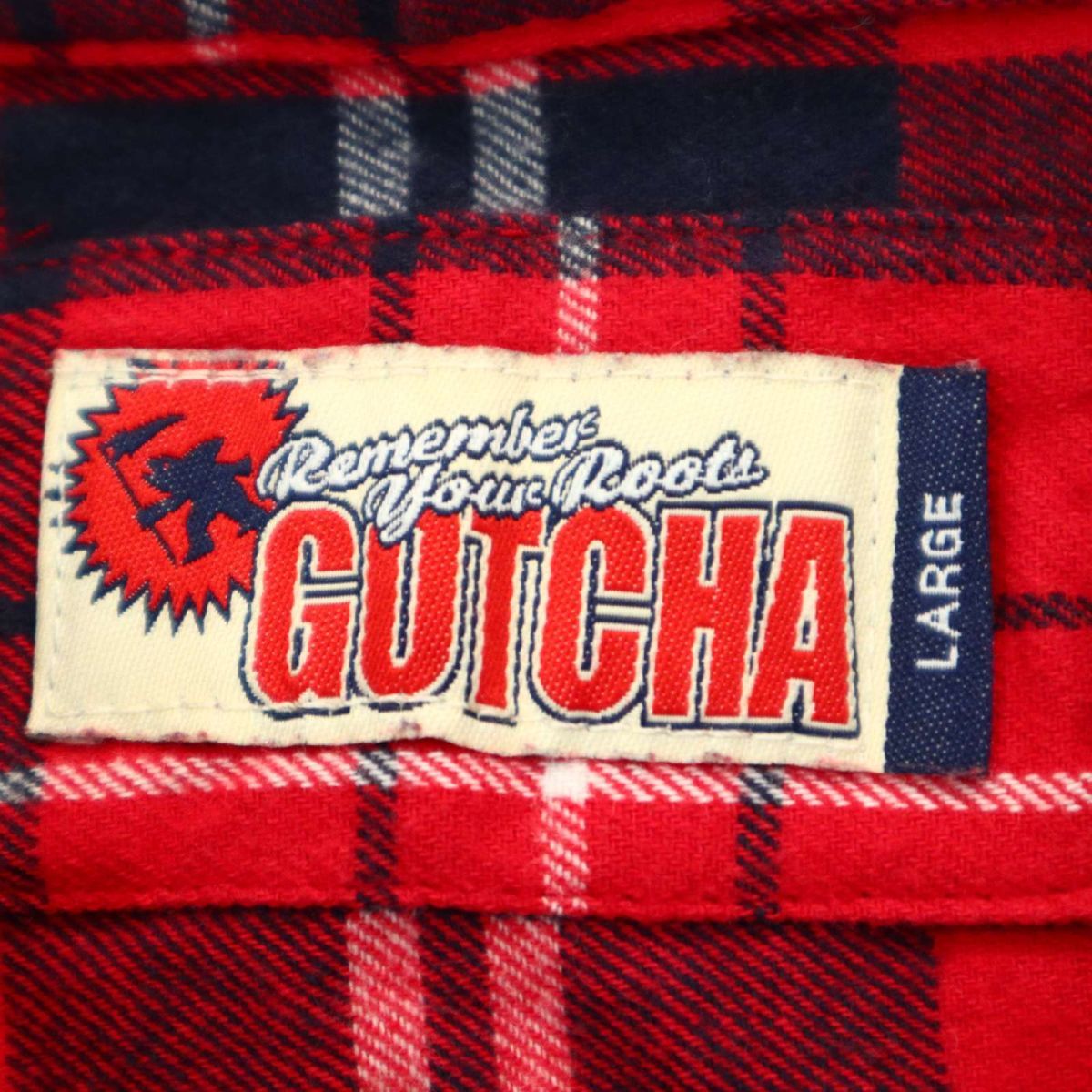 GOTCHA Gotcha осень-зима Logo вышивка * длинный рукав проверка фланель рубашка Sz.L мужской Surf A3T10570_9#B