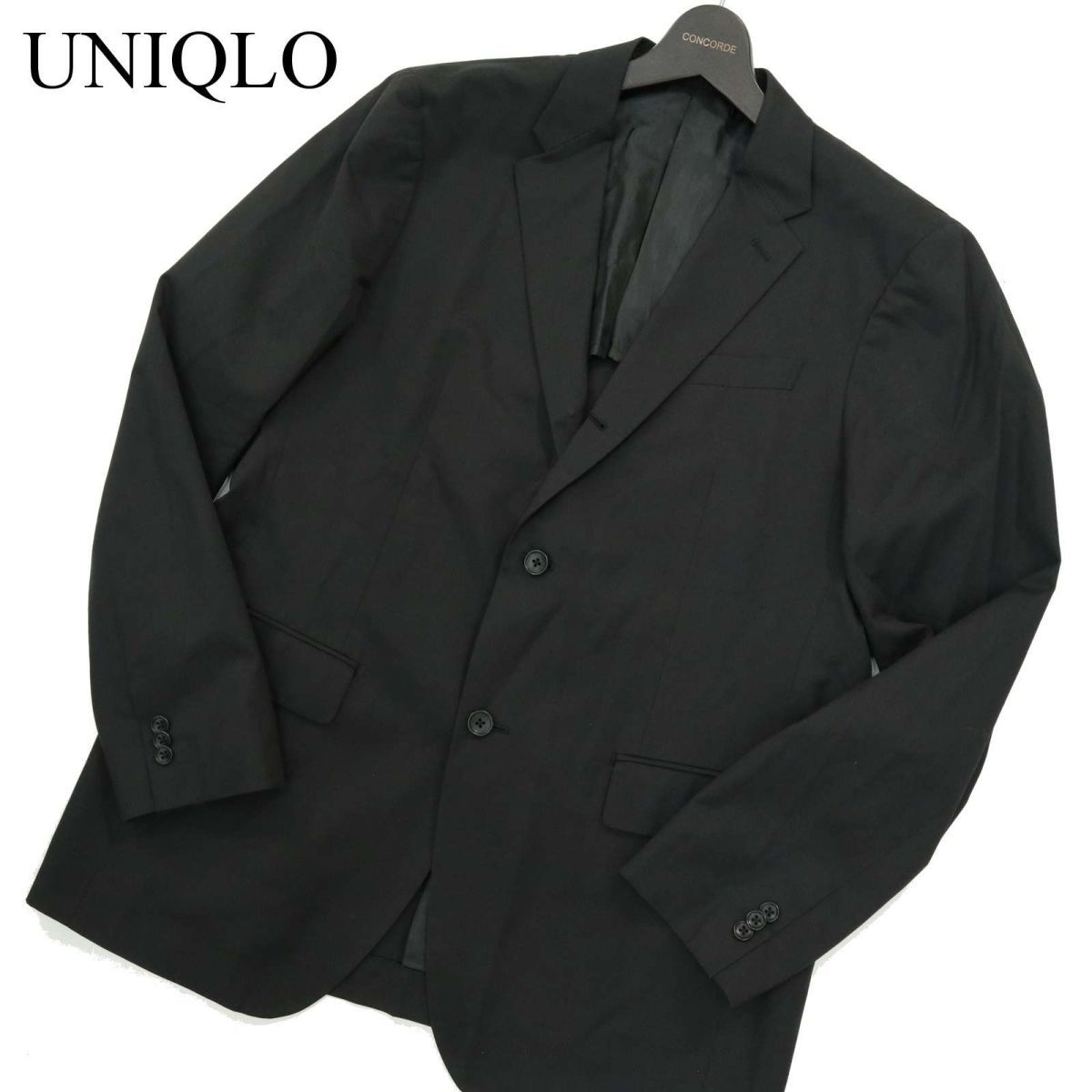 UNIQLO ユニクロ 通年 総裏★ 段返り テーラード ジャケット Sz.L　メンズ 黒　A3T10682_9#O_画像1