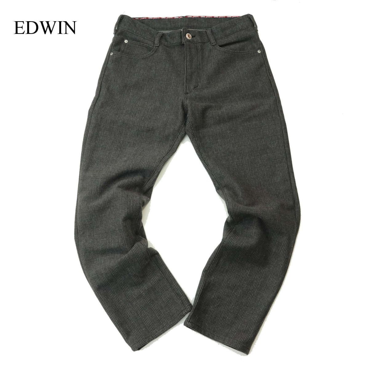 EDWIN エドウィン ER13WF ジャージーズ WILD FIRE 防風 防寒 裏起毛 グレンチェック ストレッチ パンツ Sz.L　メンズ バイク　A3B04509_9#Q_画像1