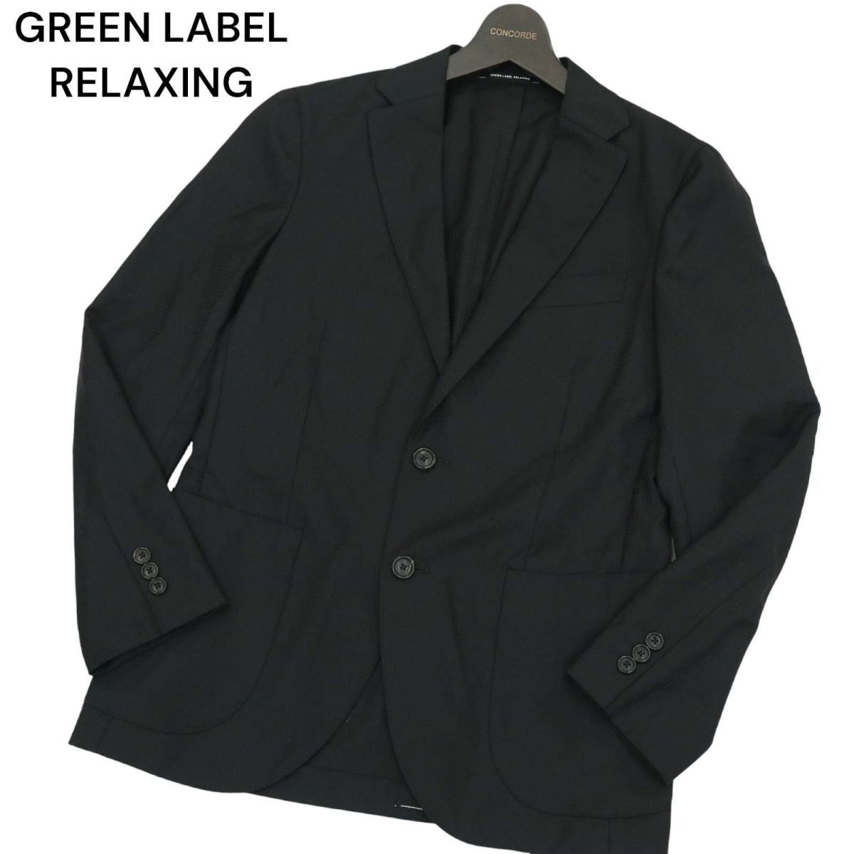 GREEN LABEL RELAXING United Arrows through year total pattern * Italy made kano Nico cloth tailored jacket Sz.44 men's black A3T10807_9#O