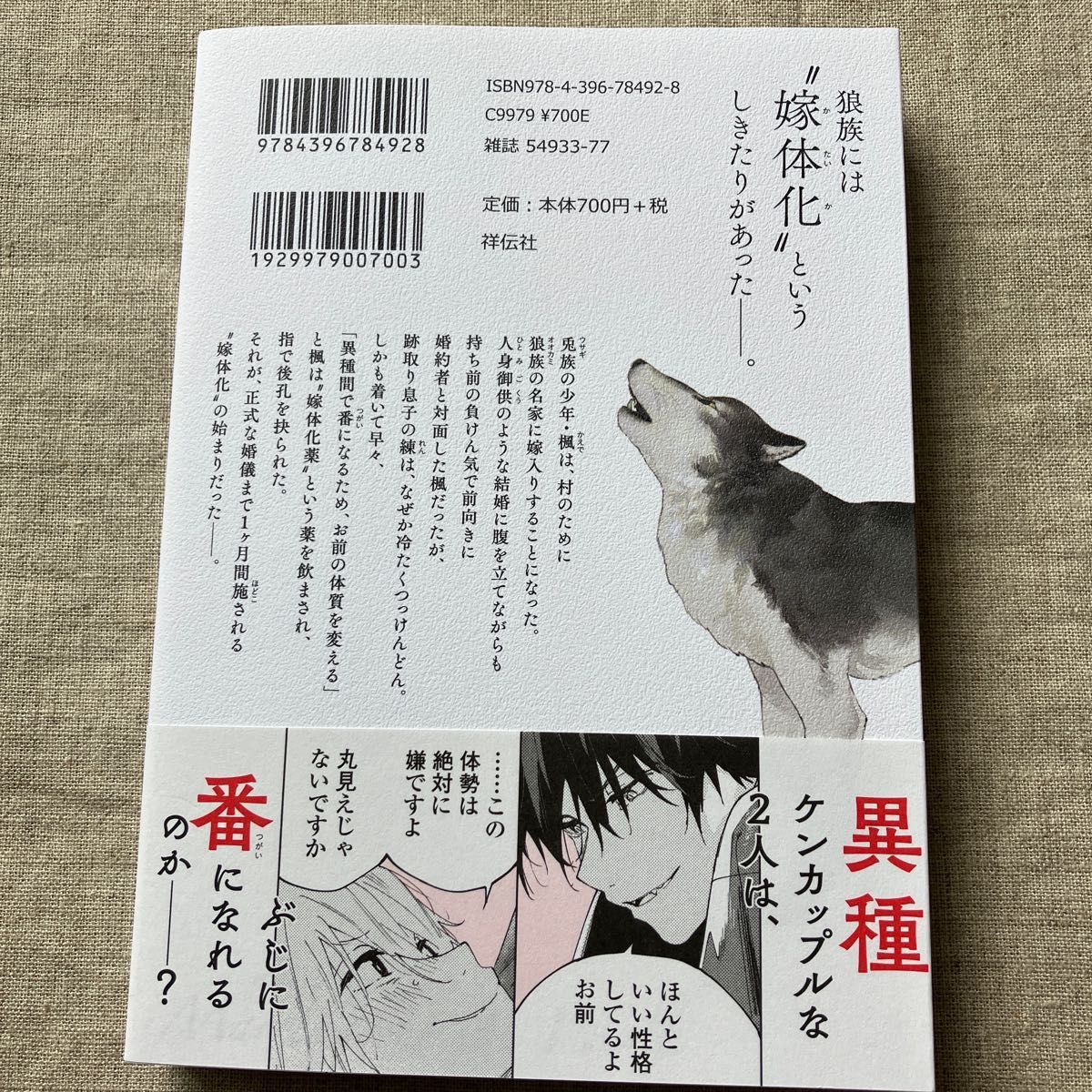 犬居葉菜「狼への嫁入り～異種婚姻譚～ 」1巻＆2巻特装版ペーパー付