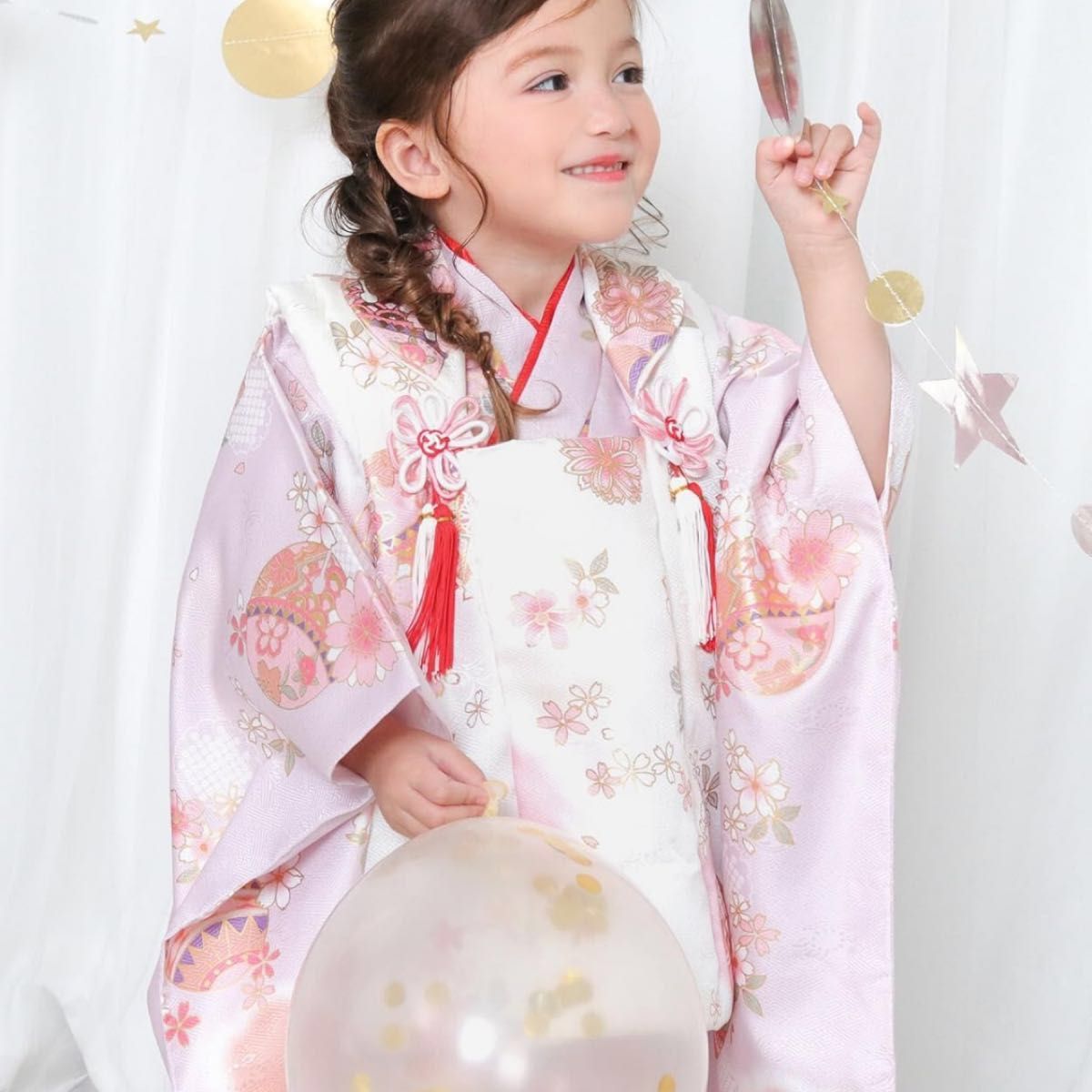 キョウエツ 七五三 3歳 女の子 着物 セット 被布 小物 フルセット 753
