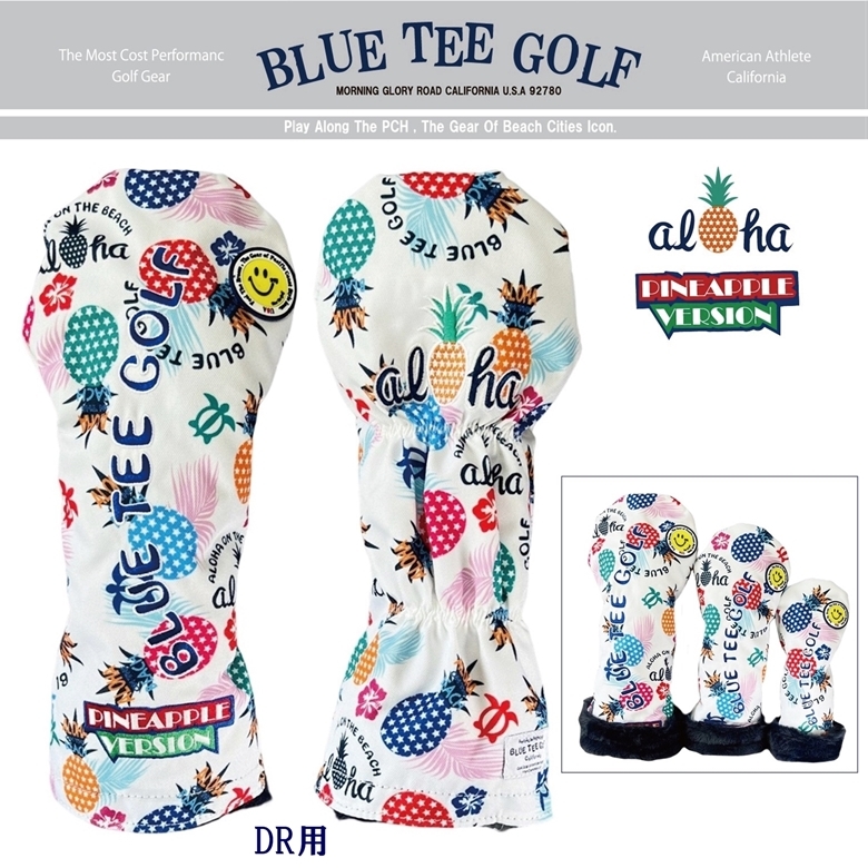 □送料無料 3PA-WH ブルーティーゴルフ 【ポップン パイン：ホワイト】3本セット販売(A)ヘッドカバー BLUE TEE GOLF PHC-03