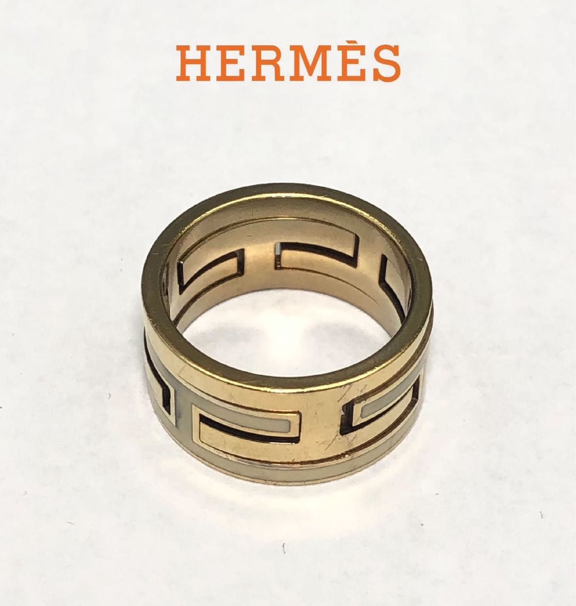 HERMES ムーブアッシュHリングHロゴリング シルバーオレンジ10号 HERMES ムーブアッシュHリングHロゴリング シルバーオレンジ10号