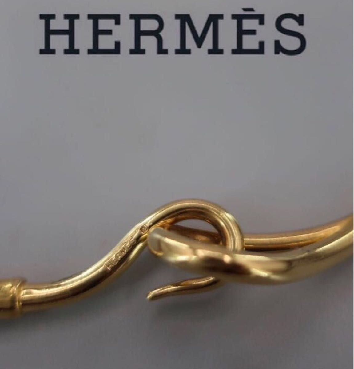 HERMES エルメス ジャンボチョーカー ジャンボブレス ブレスレット レザー ブラウン 茶 メタル ゴールド金具　NO2