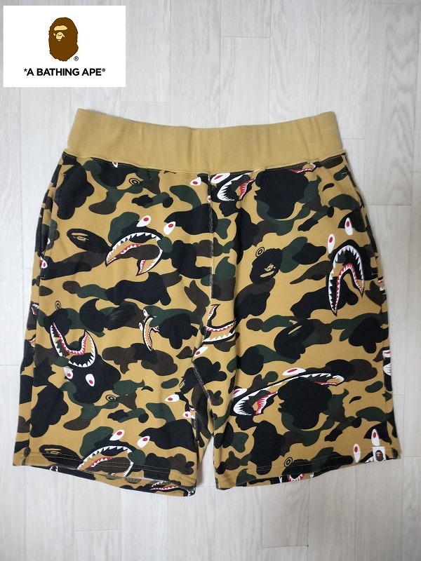 定番 A BATHING L SHORTS/シャークカモワイドスウェットショーツ