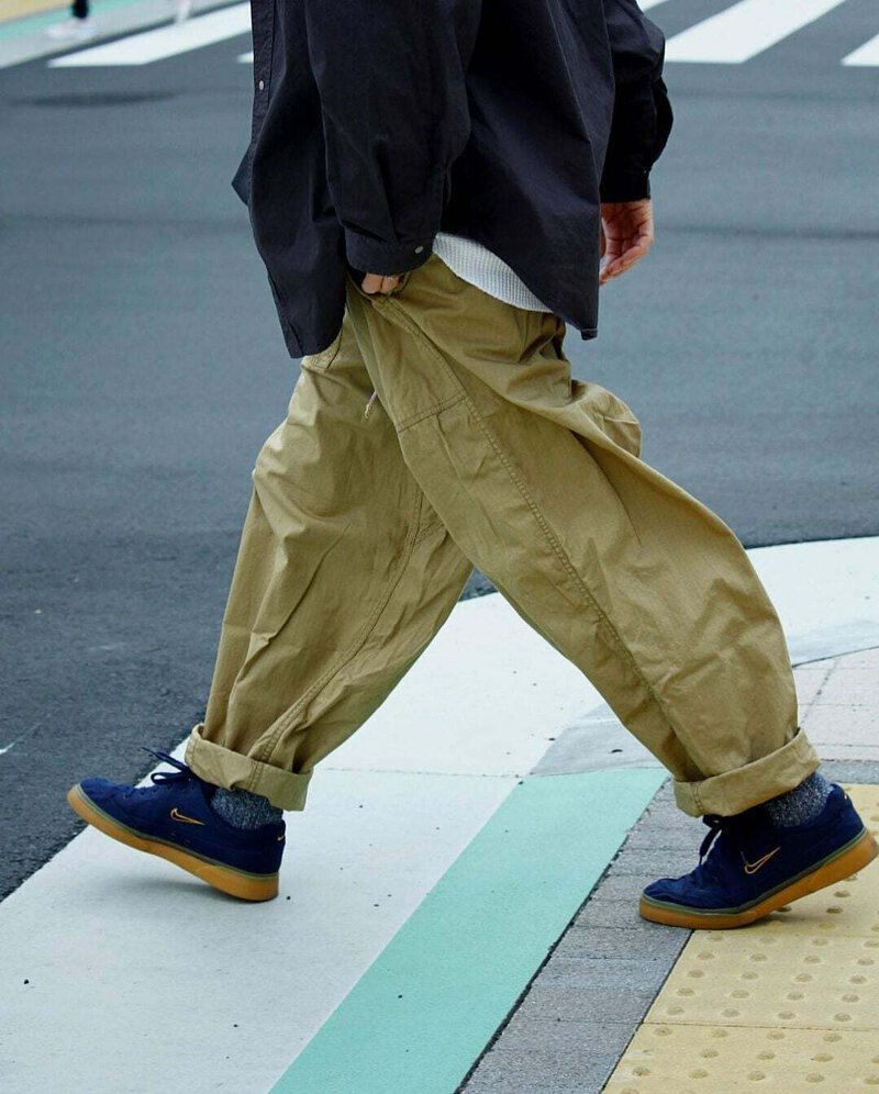 在庫有】 THE NORTH Pants/リップストップワイドクロップドパンツ