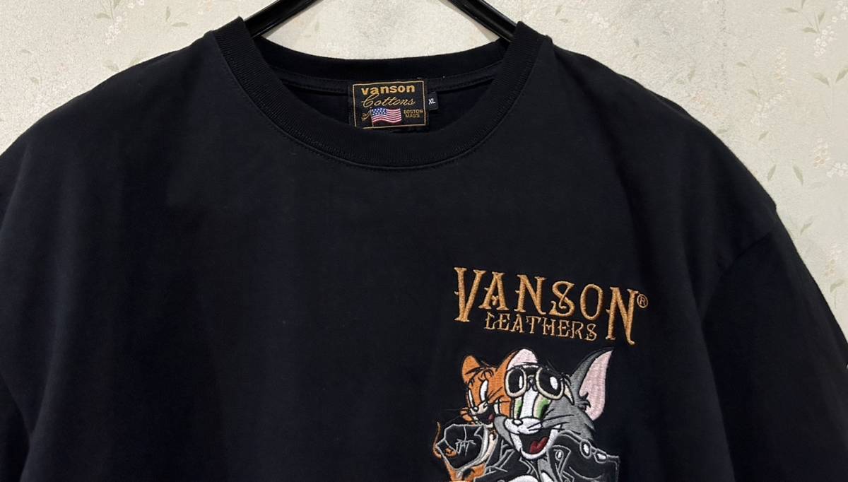 ＊バンソン vanson×トムとジェリー TOMandJERRY 刺繍 半袖 Tシャツカットソー トップス XL　　　 　　　　BJBC.I_画像6