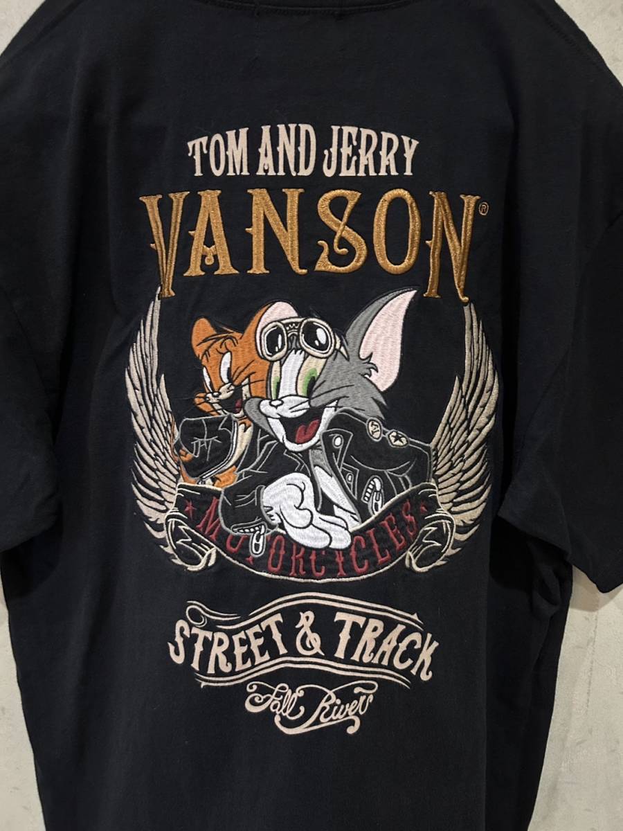 ＊バンソン vanson×トムとジェリー TOMandJERRY 刺繍 半袖 Tシャツカットソー トップス XL　　　 　　　　BJBC.I_画像3