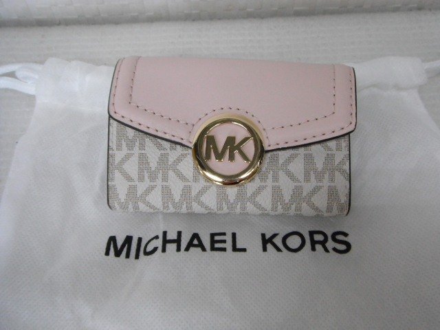 未使用品 MICHAEL KORS マイケルコース 6連 キーケース ピンク レザー 定形外郵便全国一律220円 B5-a