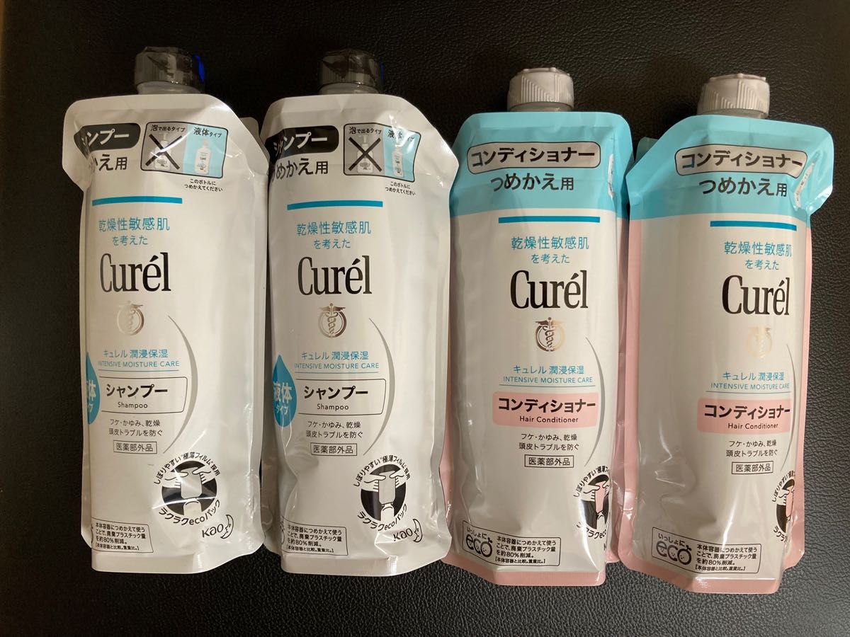 休み 花王 キュレル Curel シャンプー コンディショナー 340ml 各2個