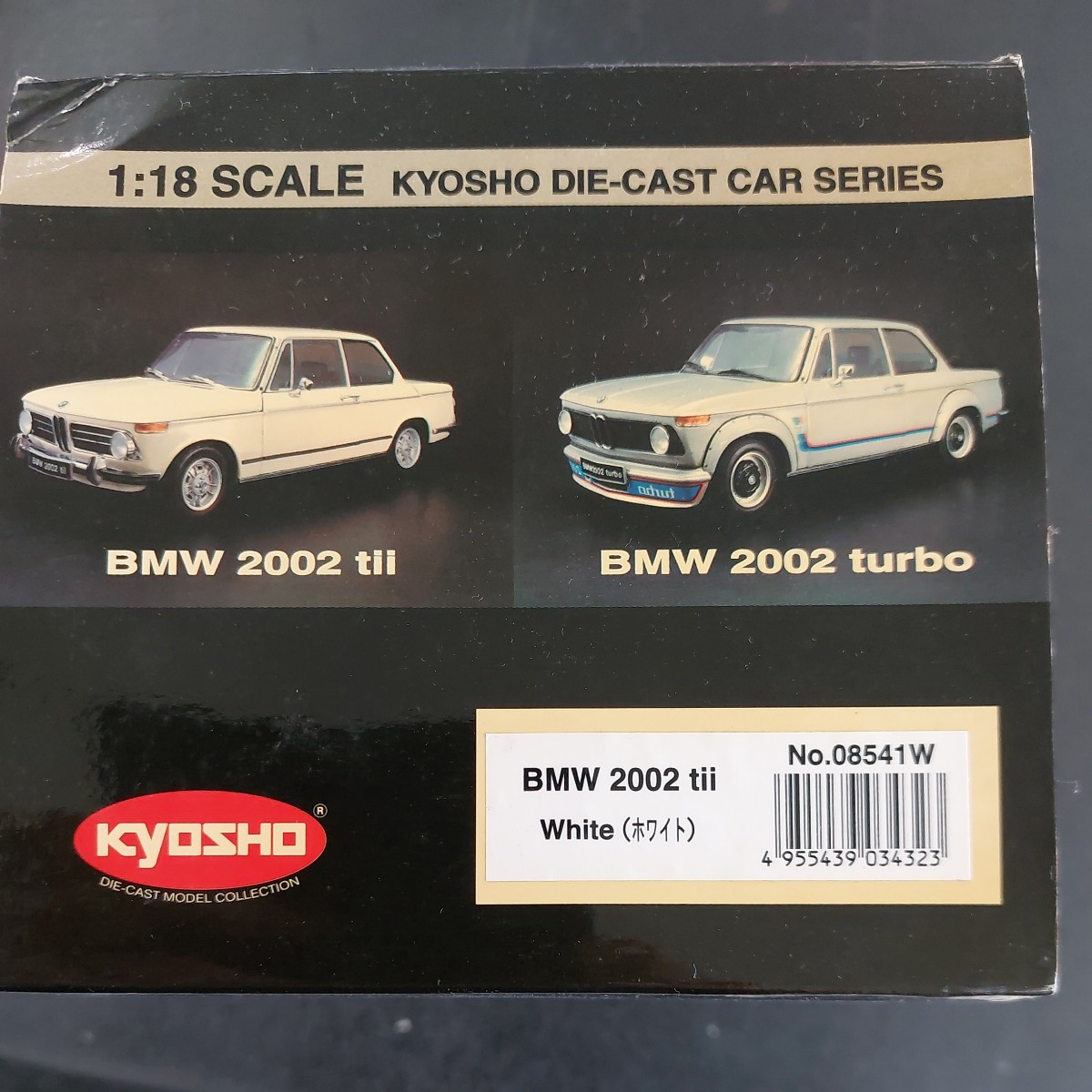 ☆BMW2002tii ホワイト 1/18 スケール 京商 箱に経年劣化日焼け ☆BMW2002tii ホワイト 1/18 スケール 京商 箱に経年劣化日焼け