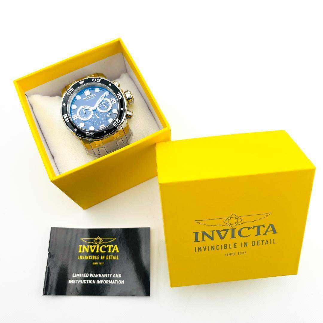 AA47 新品未使用・送料無料 インビクタ メンズ高級腕時計 シルバー クロノグラフ INVICTA PRO DIVER 34665 日本製ムーブメント
