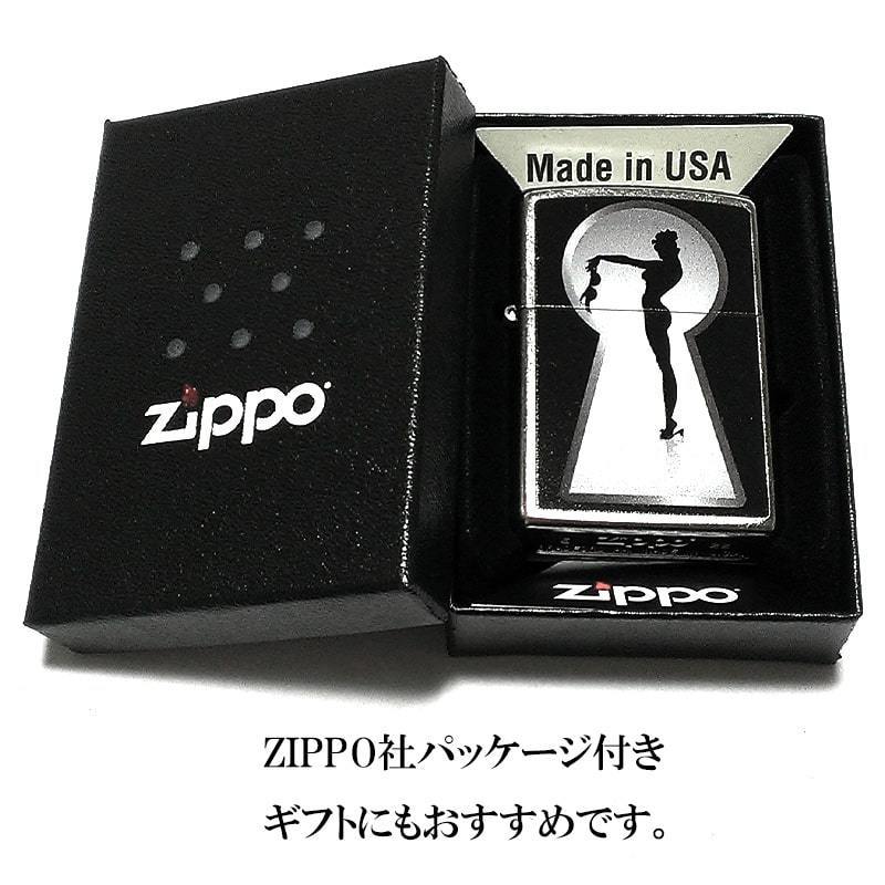 ジッポライター キーホール レディ セクシー ZIPPO シルバー かっこいい 黒 個性的 ブラック メンズ レディース プレゼント ギフト_画像5