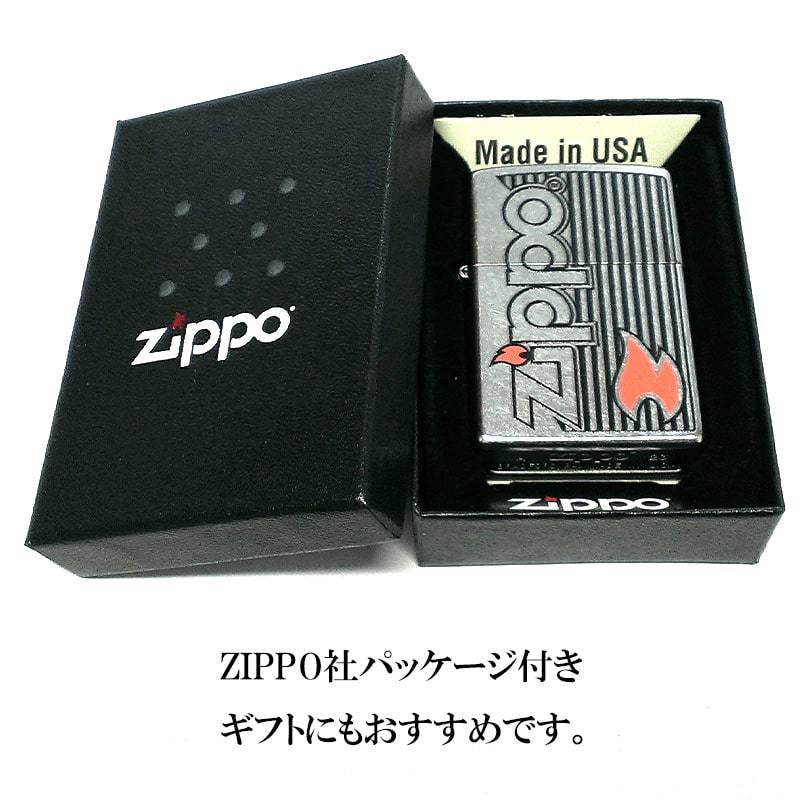 ZIPPO ライター Logo and Flame シルバー ジッポ ロゴ ストリートクローム おしゃれ かっこいい シンプル レディース メンズ ギフト_画像5