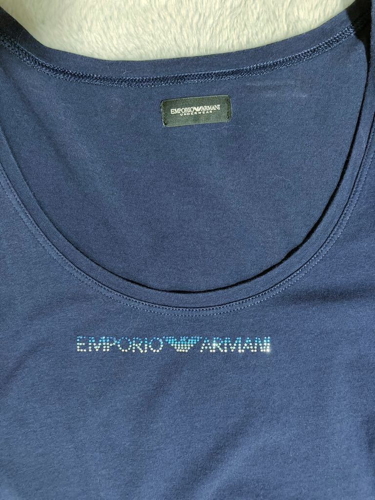 EMPORIO ARMANI エンポリオ アルマーニ ラインストーン 半袖Tシャツ Tシャツ カットソー トップス(used・普通使用感)XS(Sくらいです)_画像10