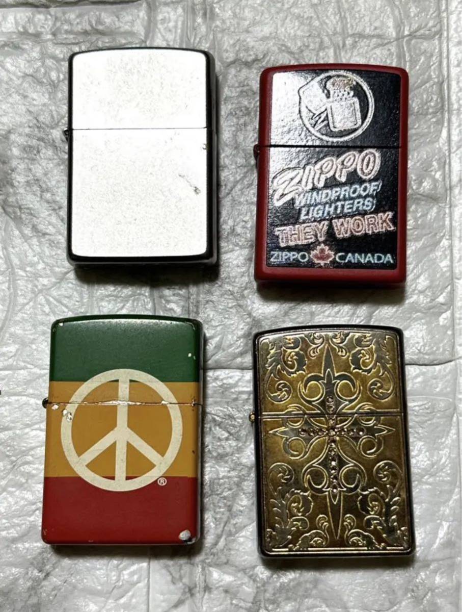 ZIPPO ジッポー ジッポ オイルライター ライター4点 セットジッポライター-