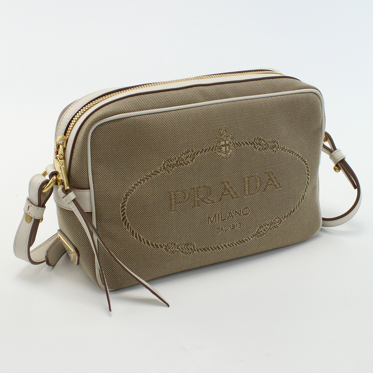 新発売】 ショルダー ロゴジャガード プラダ PRADA 1BH089 【中古