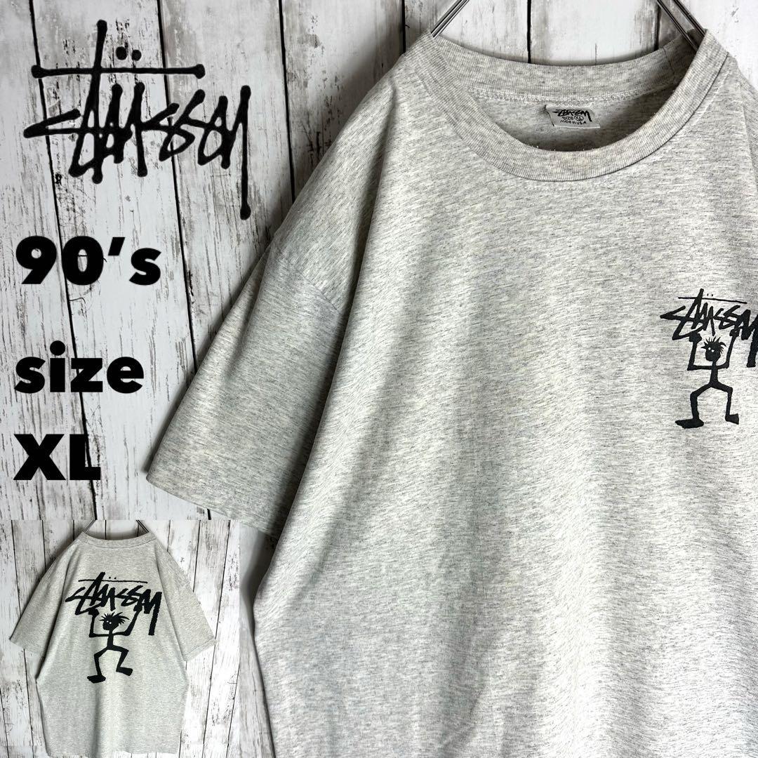 90s【stussy】オールドステューシー tシャツ XL シャドーマン 古着