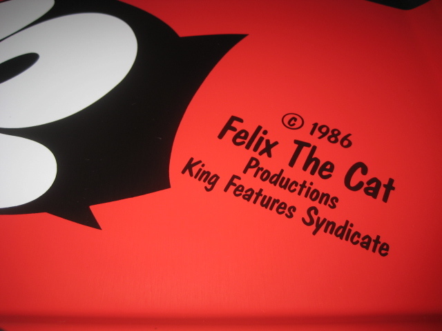 1986 Felix the cat フィリックス　スチール　トレイ　35x25x1.5cm レギュラーサイズ　大和アルミニューム　日本製_画像2
