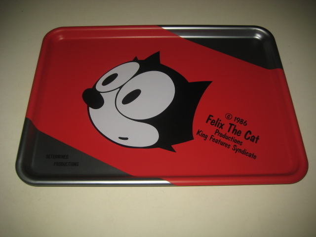 1986 Felix the cat フィリックス　スチール　トレイ　35x25x1.5cm レギュラーサイズ　大和アルミニューム　日本製_画像1