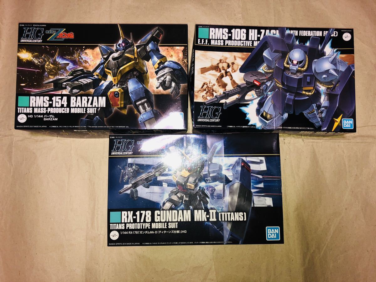 未組立 HGUC バーザム　ハイザック　連邦カラー　ガンダムマーク2 ティターンズ仕様　BARZAM HI-ZACK GUNDAM Mk-2 機動戦士Zガンダム