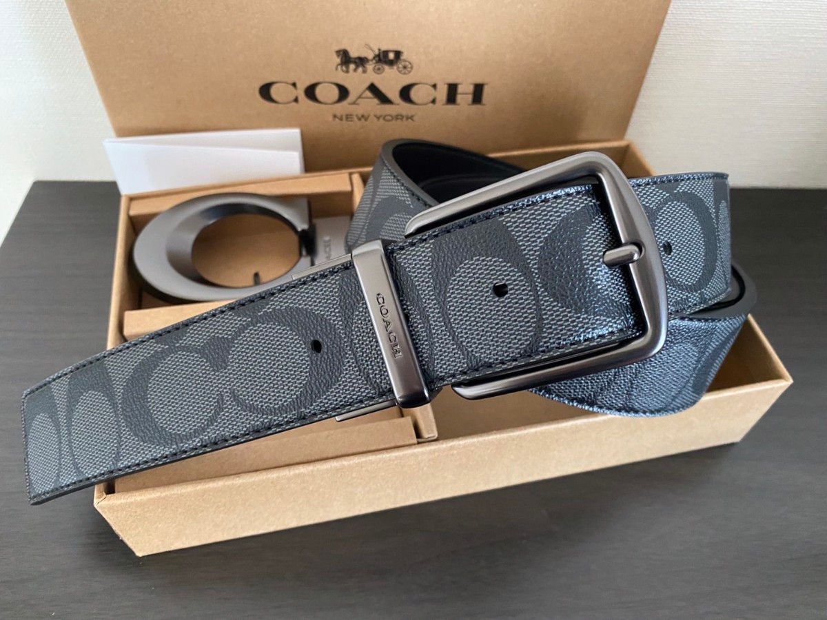 COACH コーチメンズ リバーシブル シグネチャー フリーサイズ 箱付き 紳士 社会人