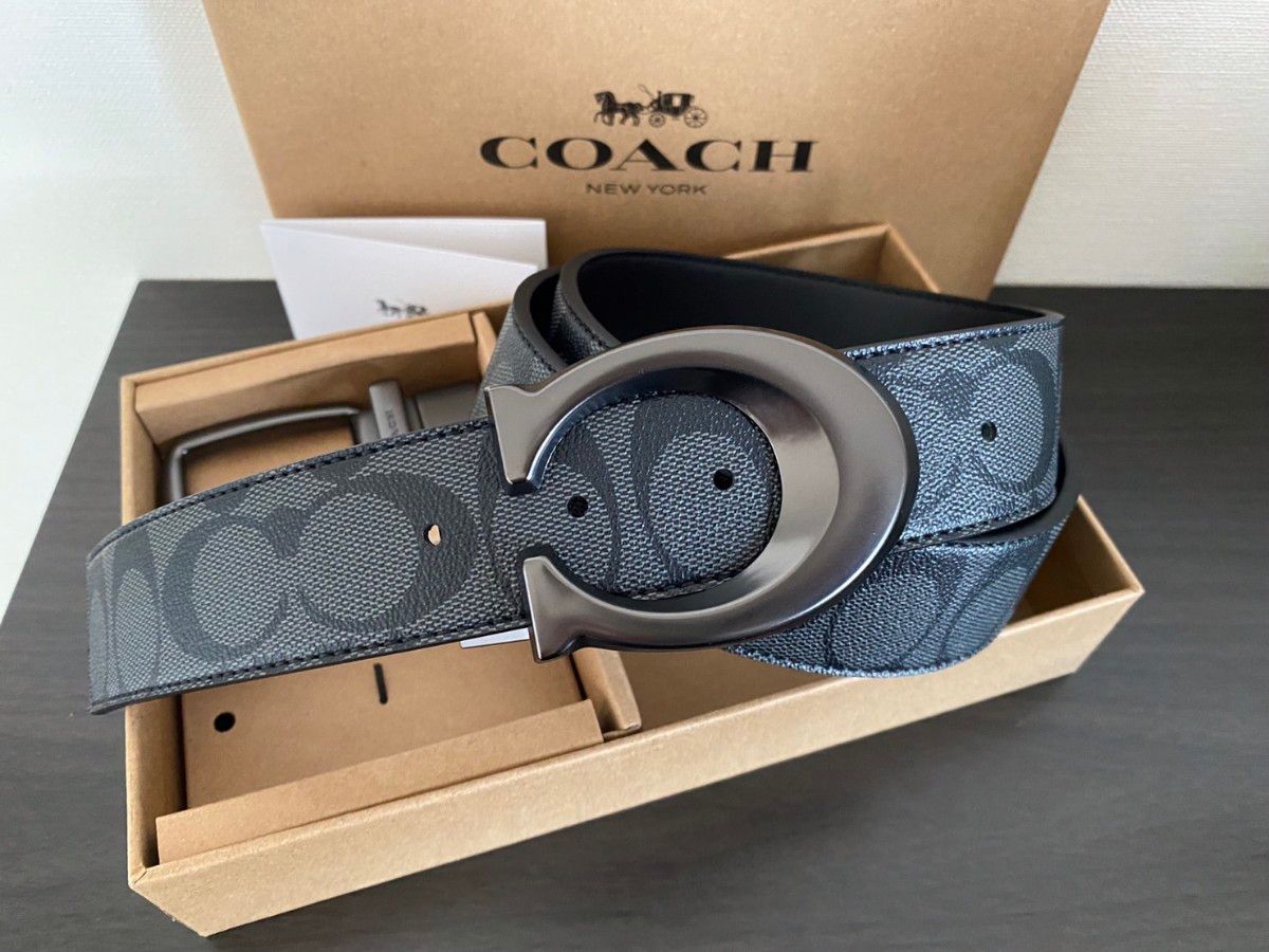 COACH コーチメンズ リバーシブル シグネチャー フリーサイズ 箱付き 紳士 社会人