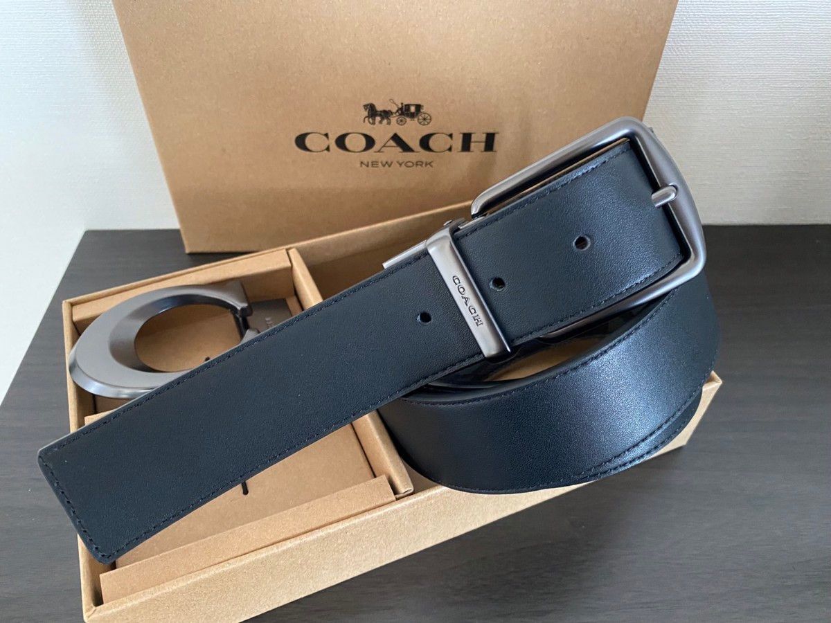 COACH コーチメンズ リバーシブル シグネチャー フリーサイズ 箱付き 紳士 社会人