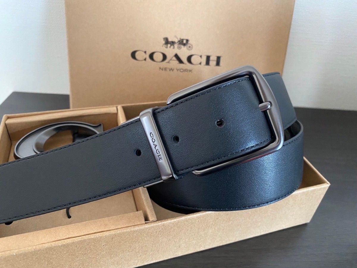 COACH コーチ 新品 リバーシブル シグネチャー バックル回転 社会人