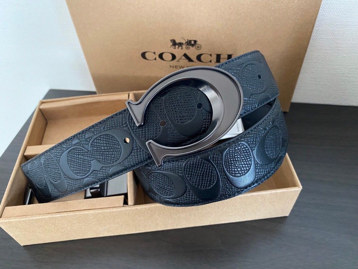 COACH コーチ 新品 リバーシブル シグネチャー バックル回転 社会人