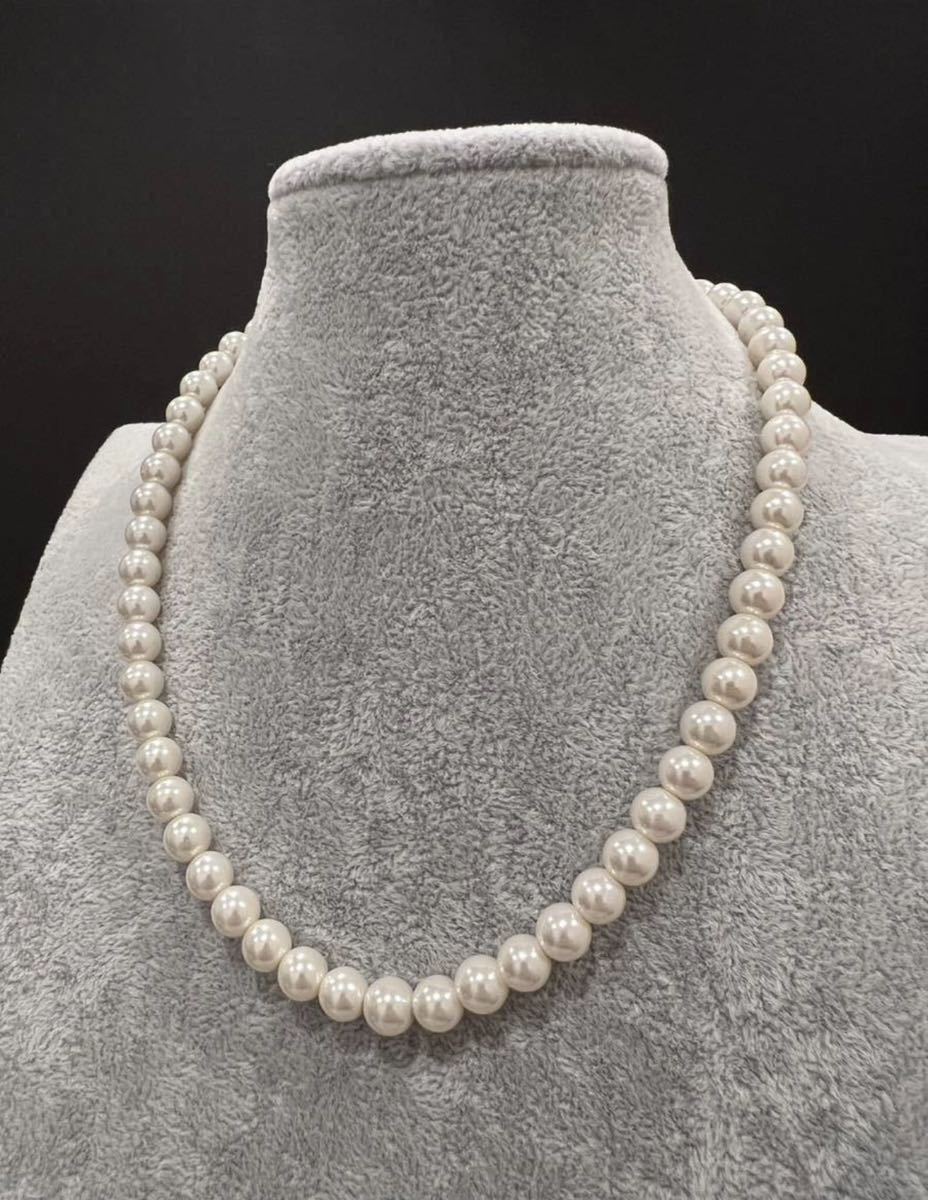 パールネックレス 真珠ネックレス 8mm 42cm Pearl necklace jewelry 本 真珠 ネックレス